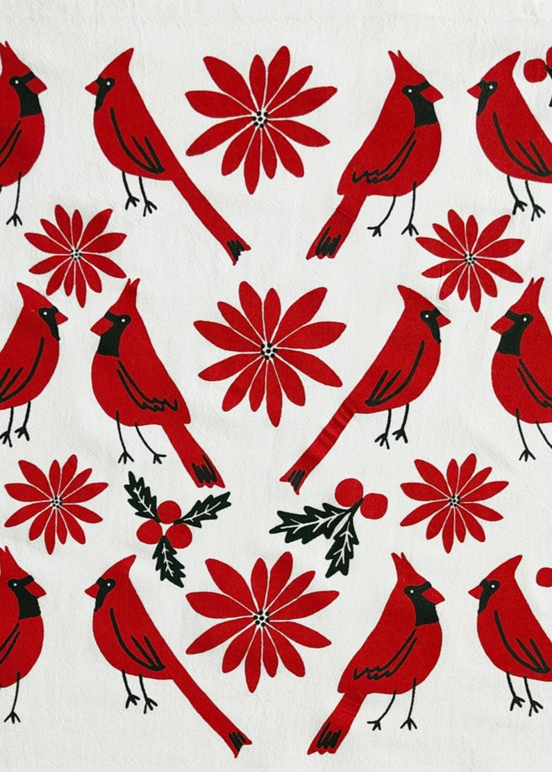 Cardinal Christmas Tea Towel