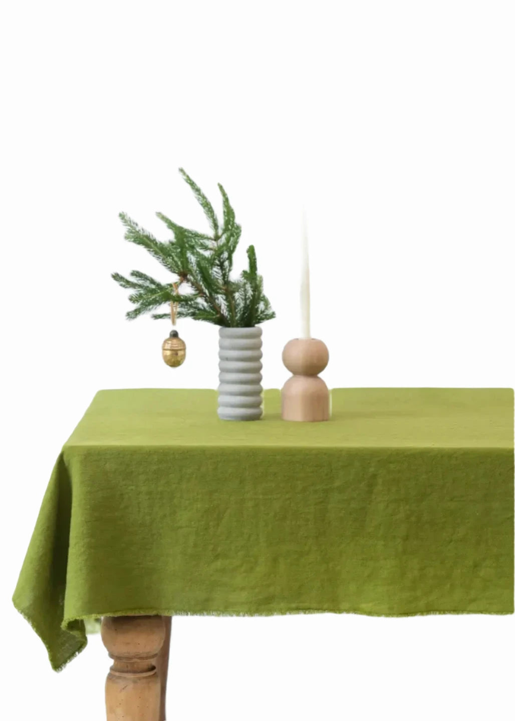 Linen Tablecloth // Christmas Green