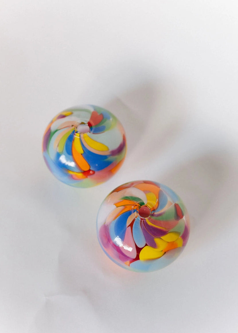 Glass Blown Rainbow Bud Vase