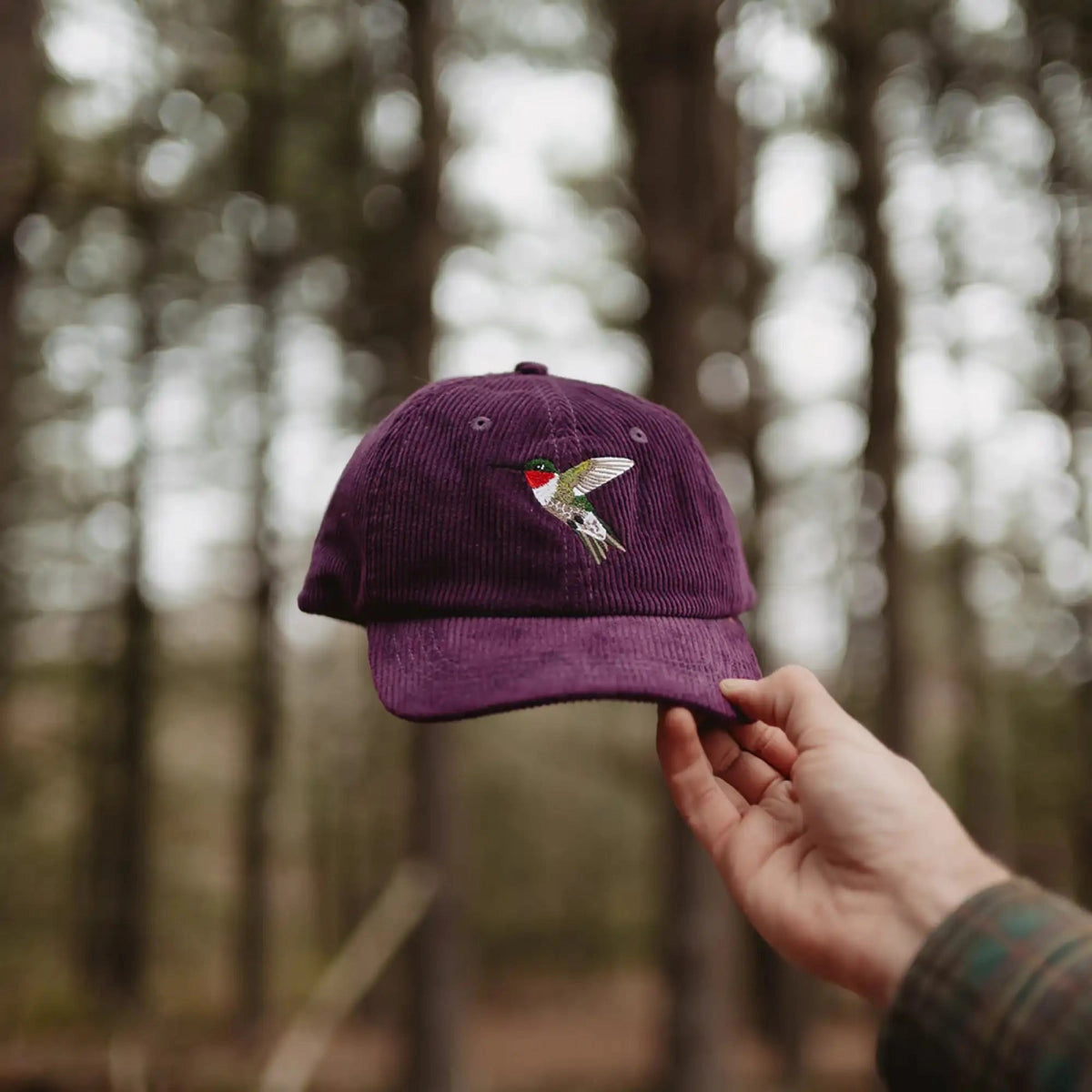 Ruby Throated Hummingbird Corduroy Hat // *Pre Order