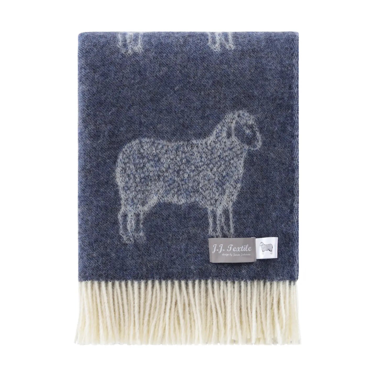 Sheep // 100% Wool Blanket // Blue