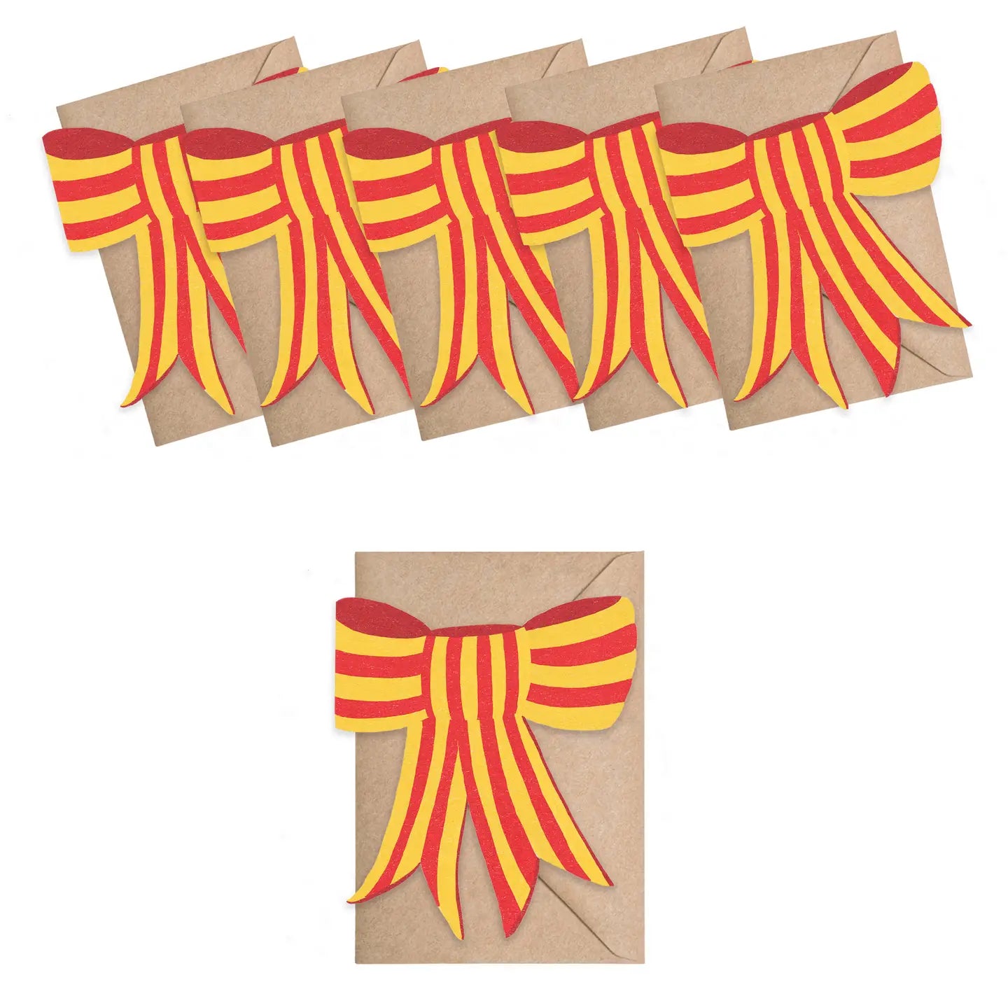 Stripy Bow Mini Cards // Box of 6
