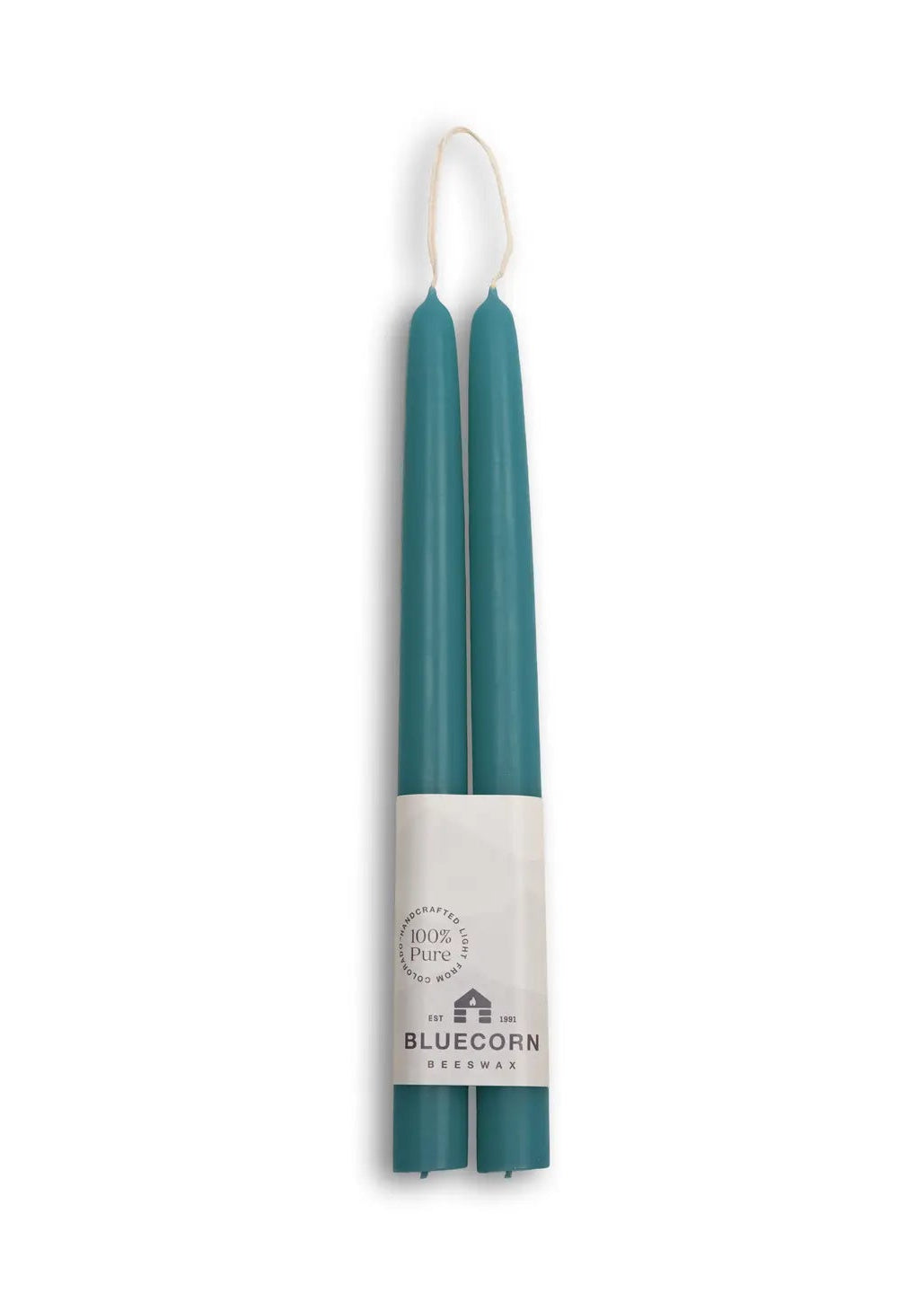 Beeswax Taper Candles //Dripless// Teal