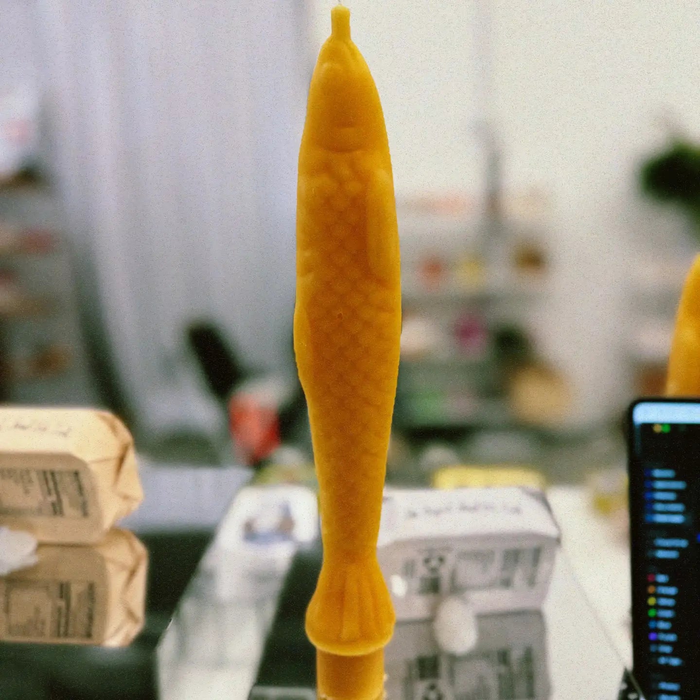 Fish Sticks // Pair of Beeswax Candles