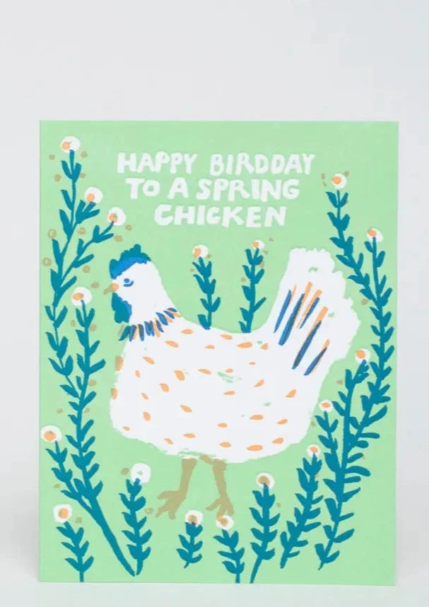 Spring Chicken Birthday// Card