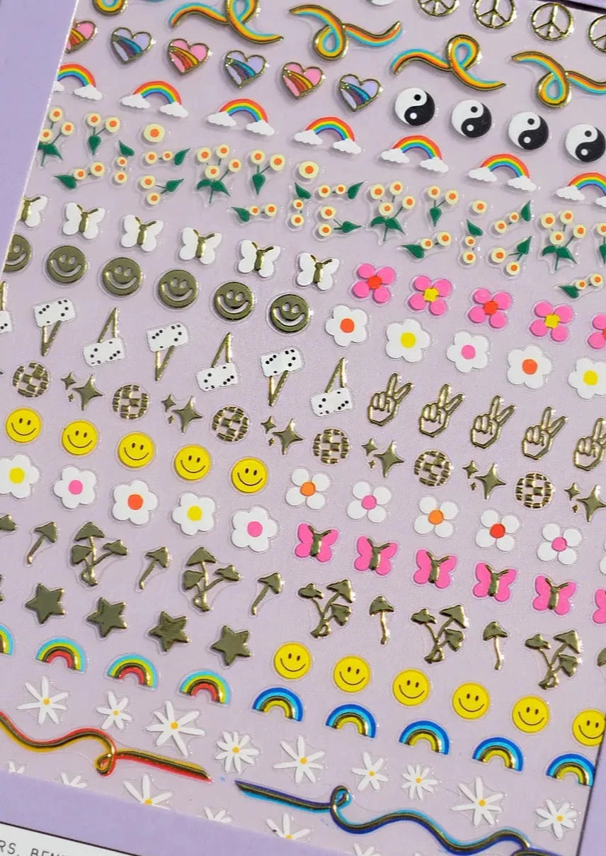 Nail Art Stickers // Stay Groovy 70s