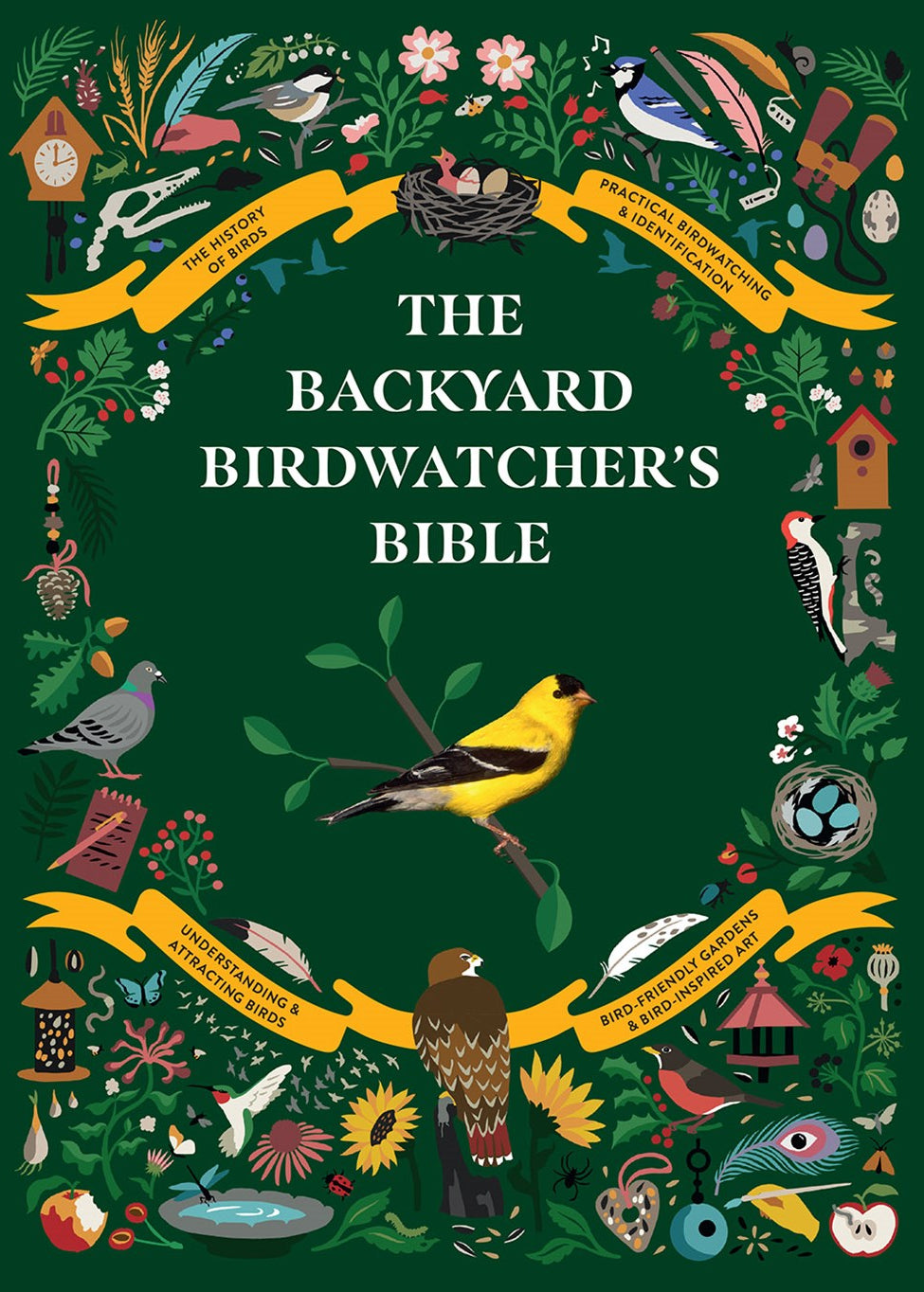 book cover with birds and green backround