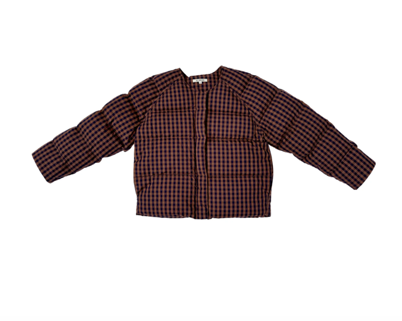 Puffer Jacket // Rust/ Navy Gingham