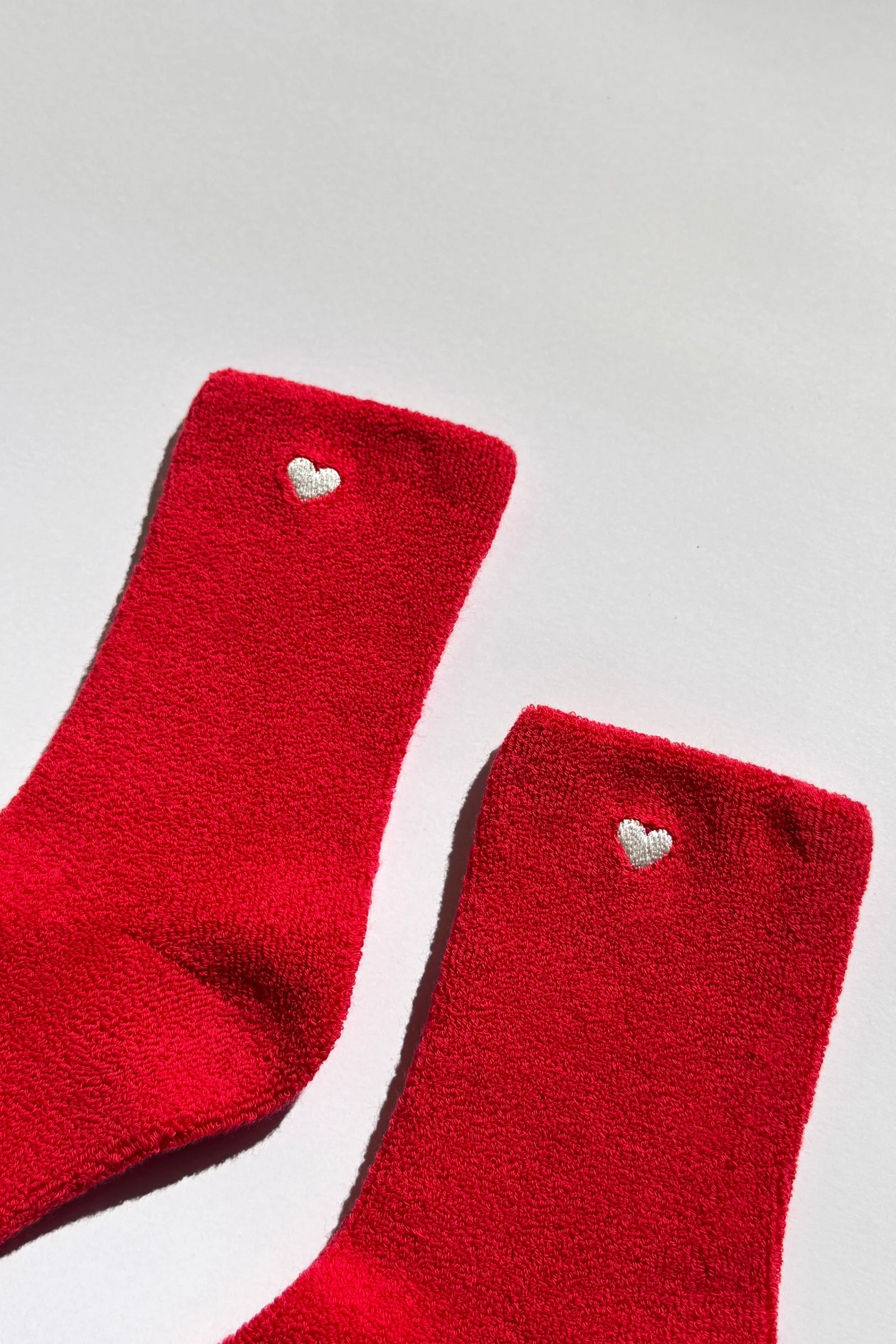 Embroidered Cloud Socks // Red + Heart