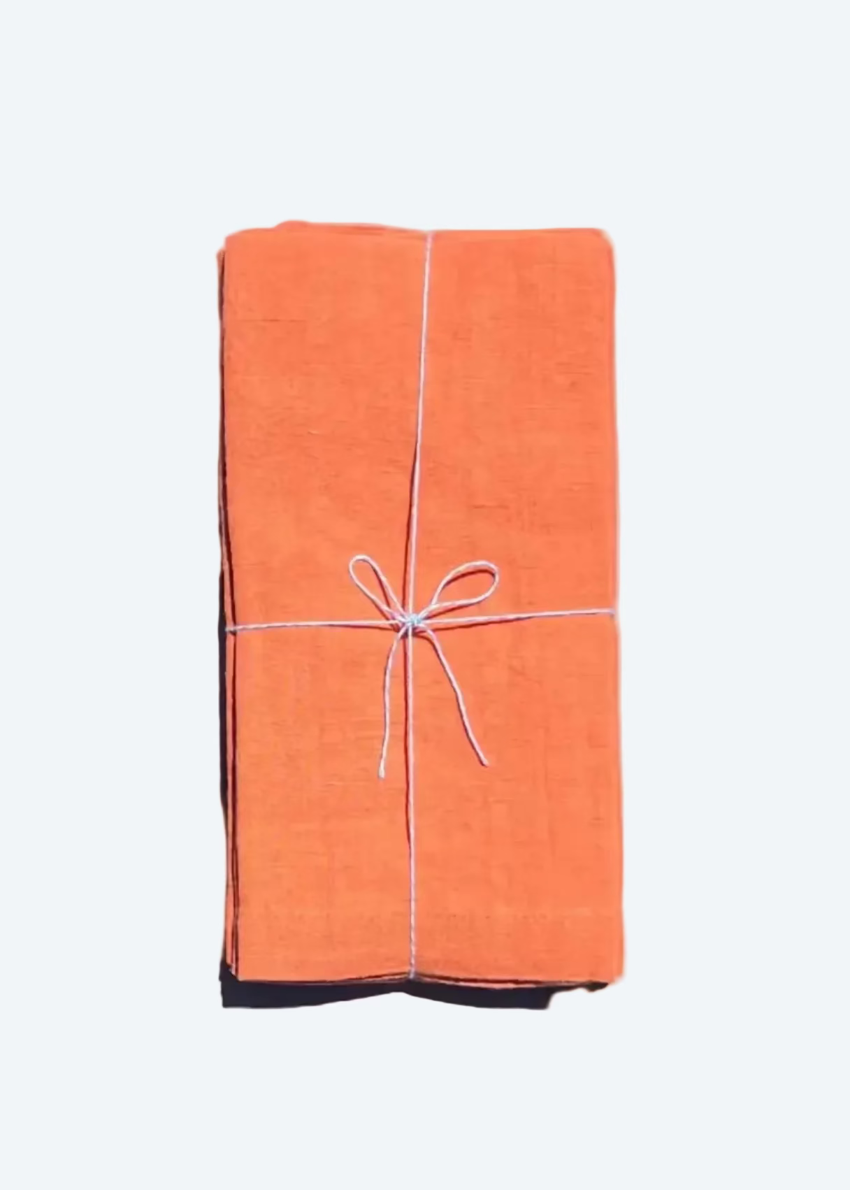 Persimmon linen napkin set with bow