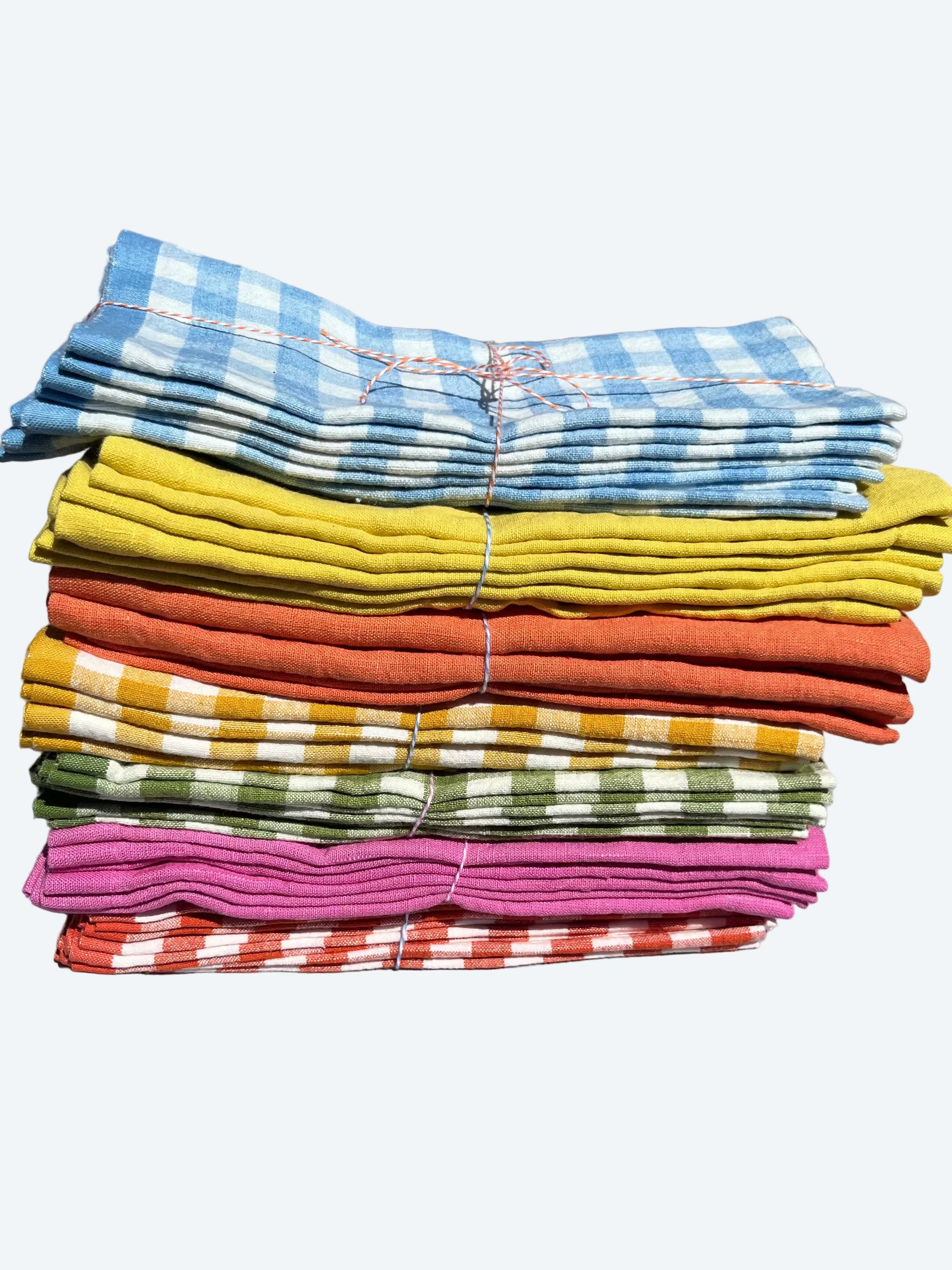 rainbow stack of napkins