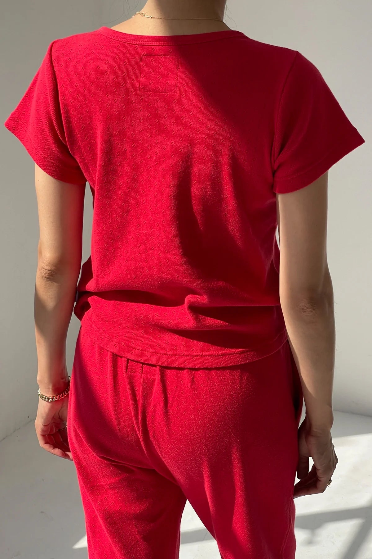 Pointelle Babe Tee // Red Apple