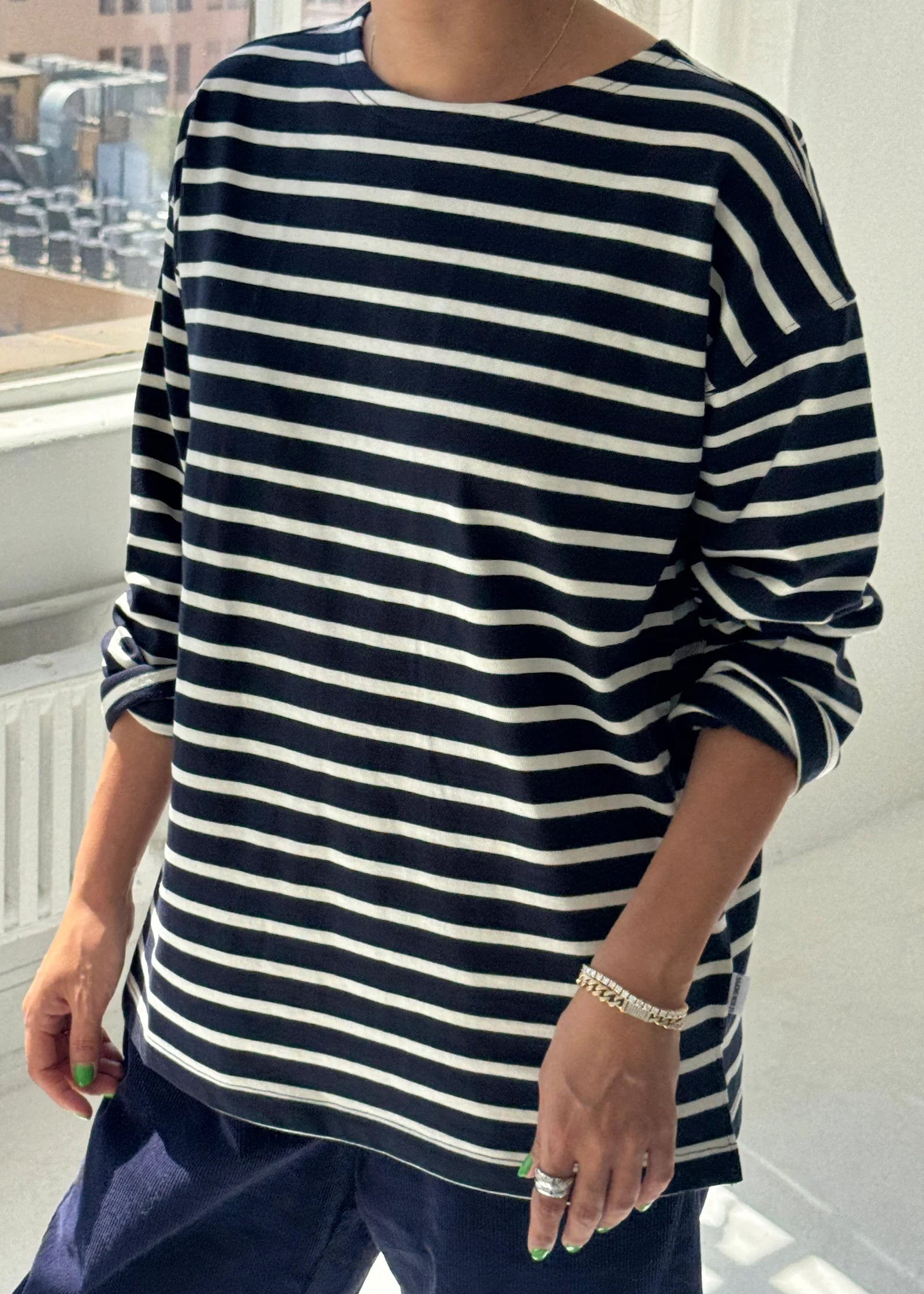 Sailor Top // White Stripe on Navy