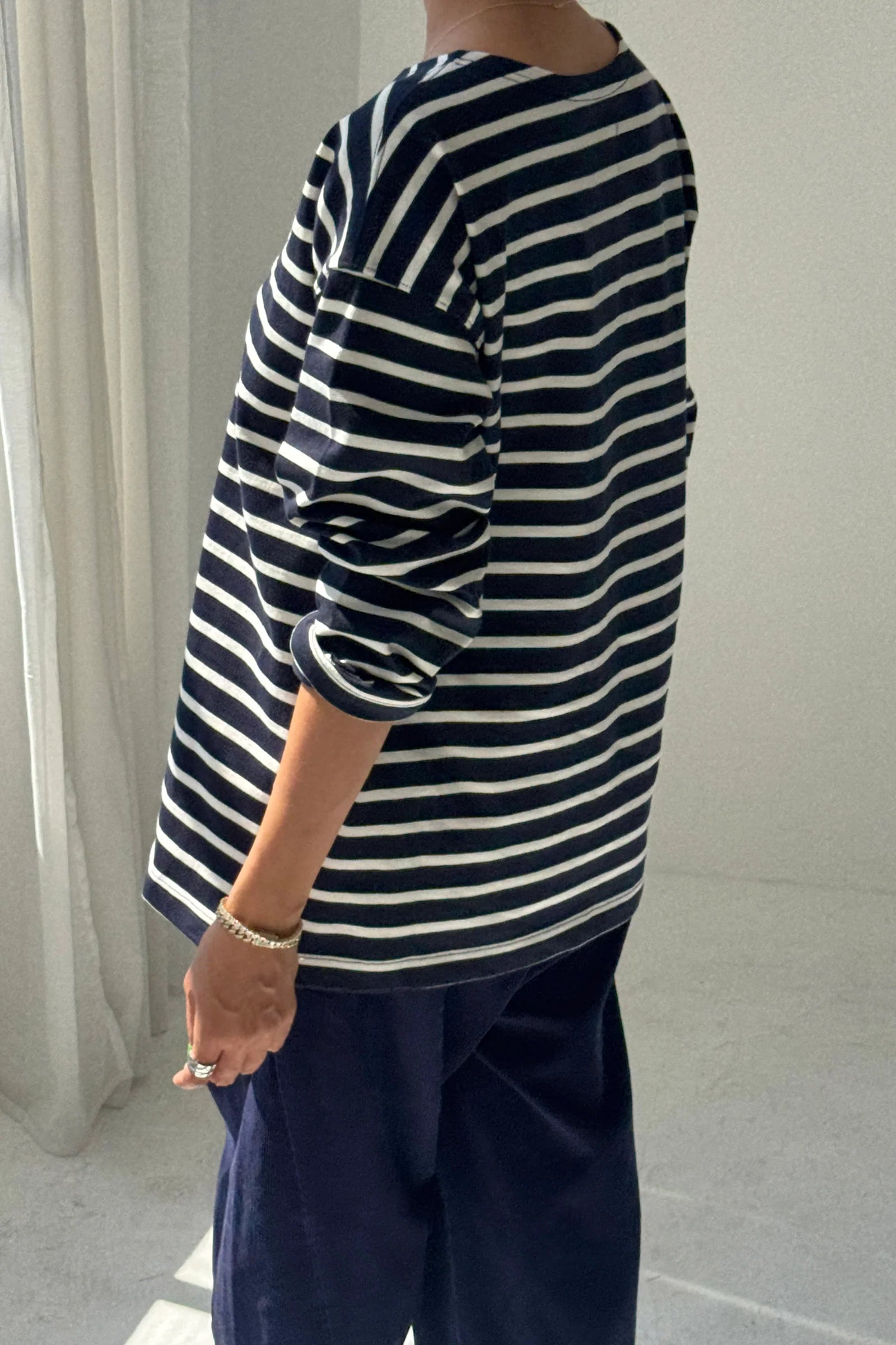 Sailor Top // White Stripe on Navy