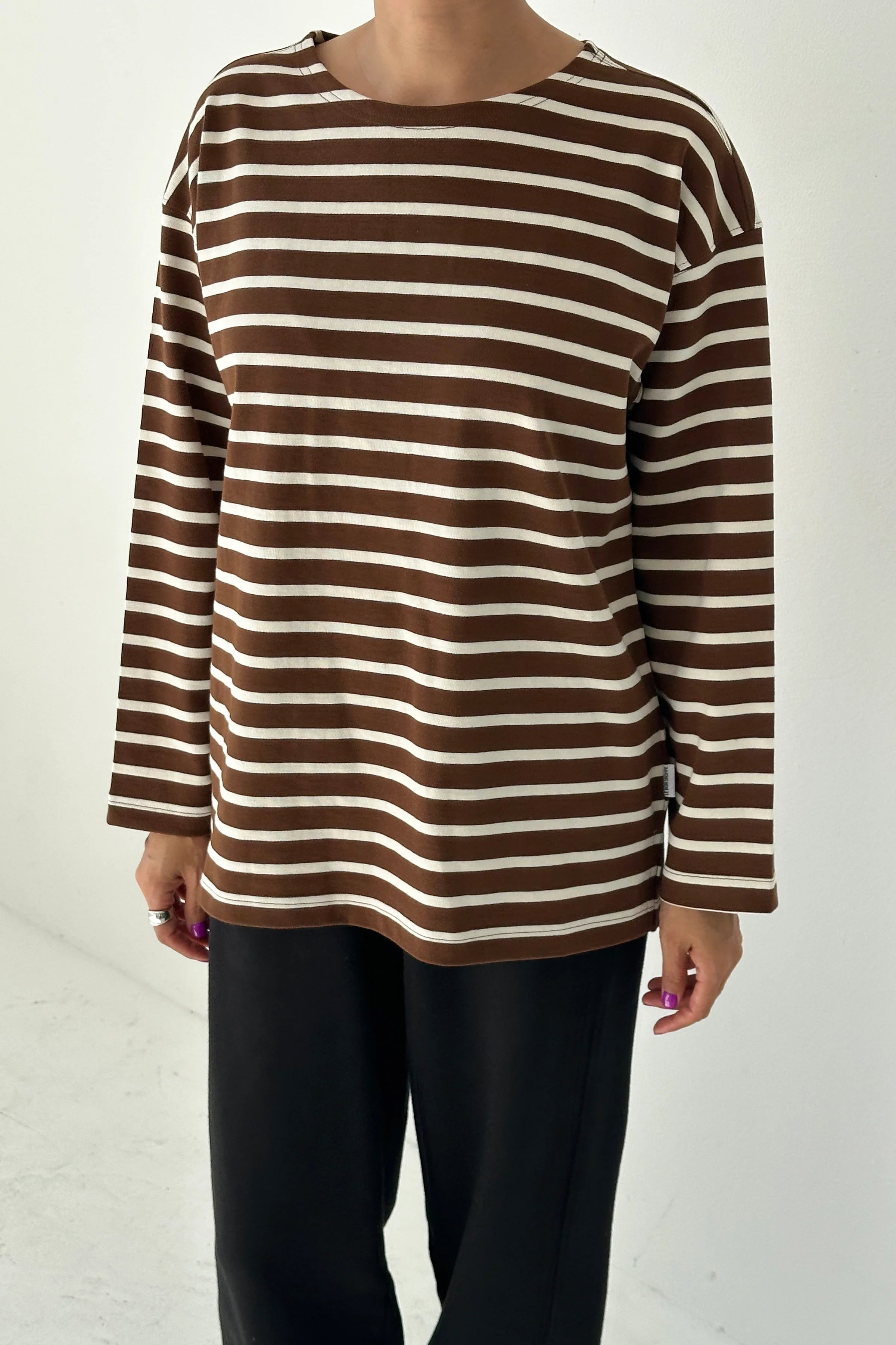 Marseille Top // White Stripe on Coffee