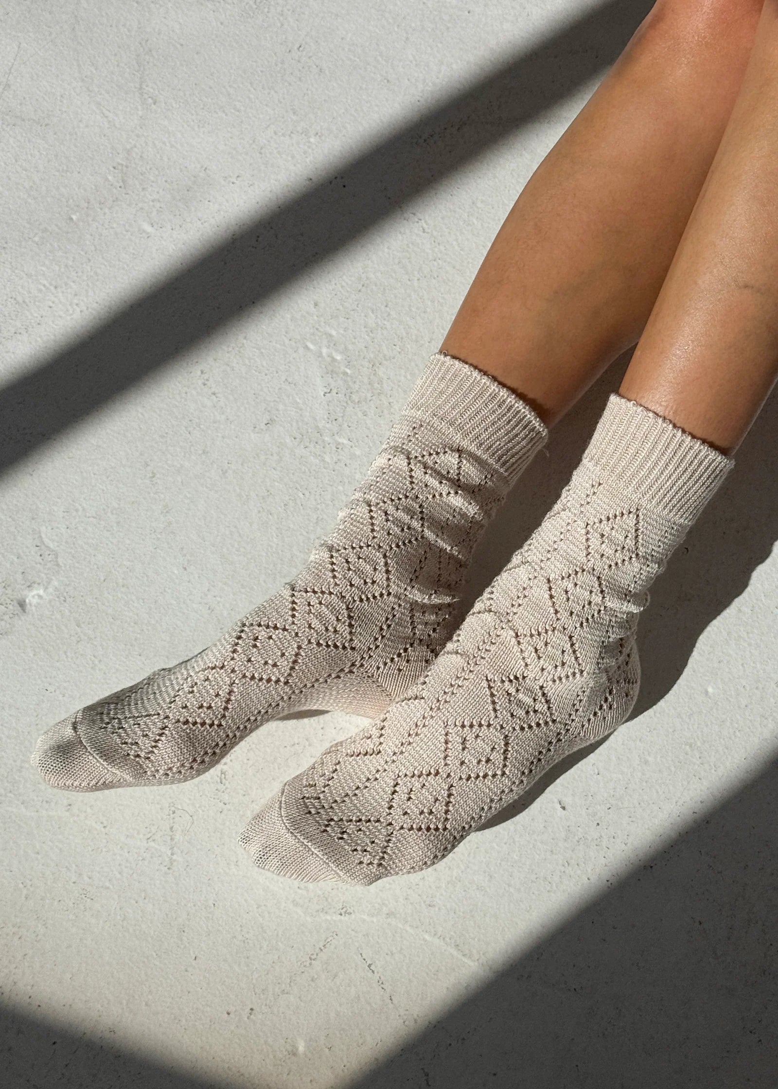 Modal Eyelet Socks // Oyster