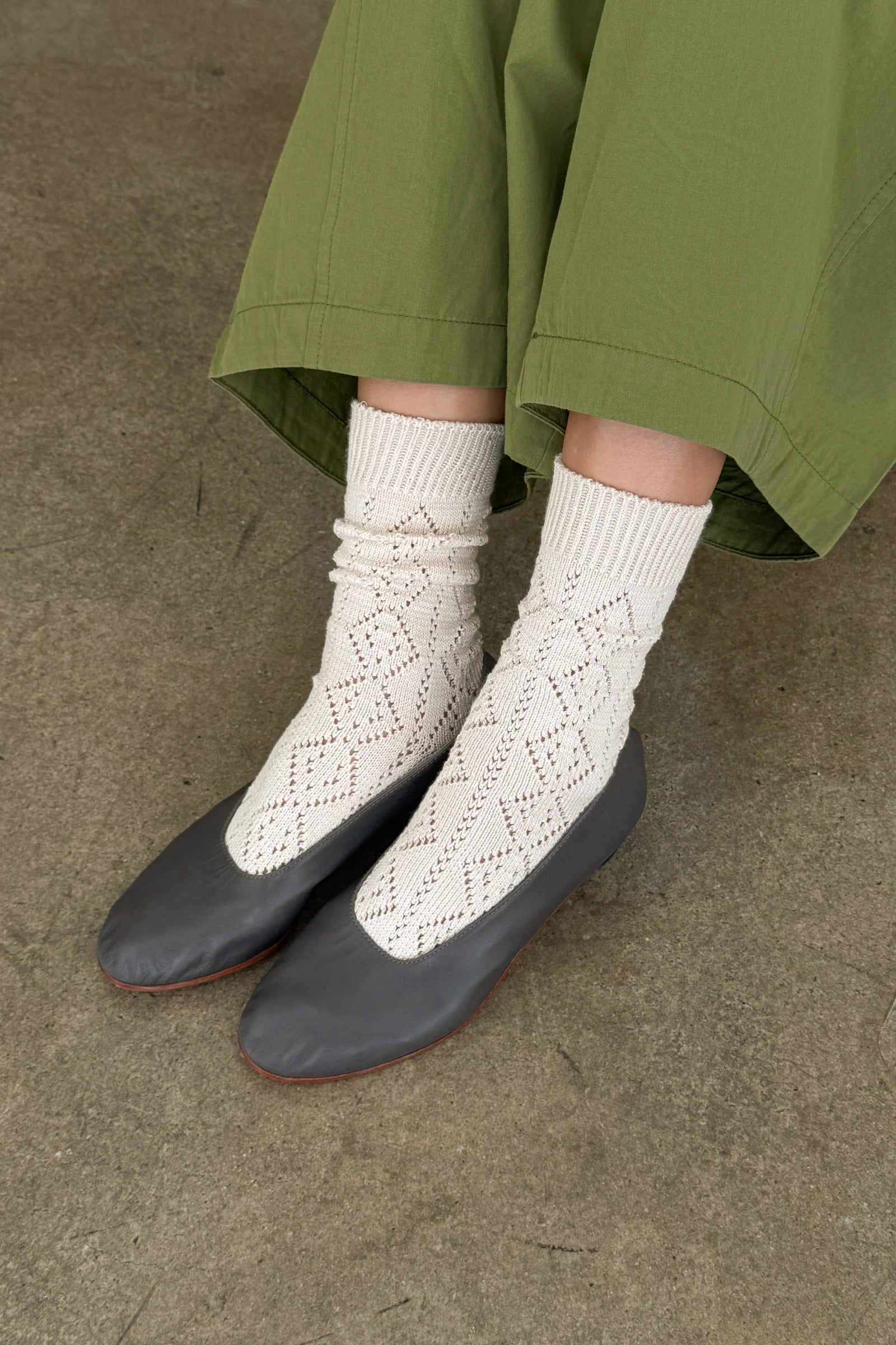 Modal Eyelet Socks // Oyster