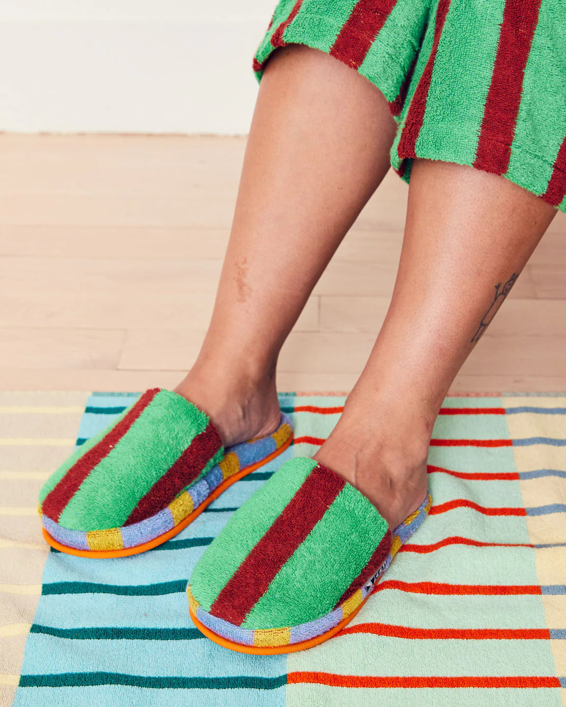 Terry Striped Slippers