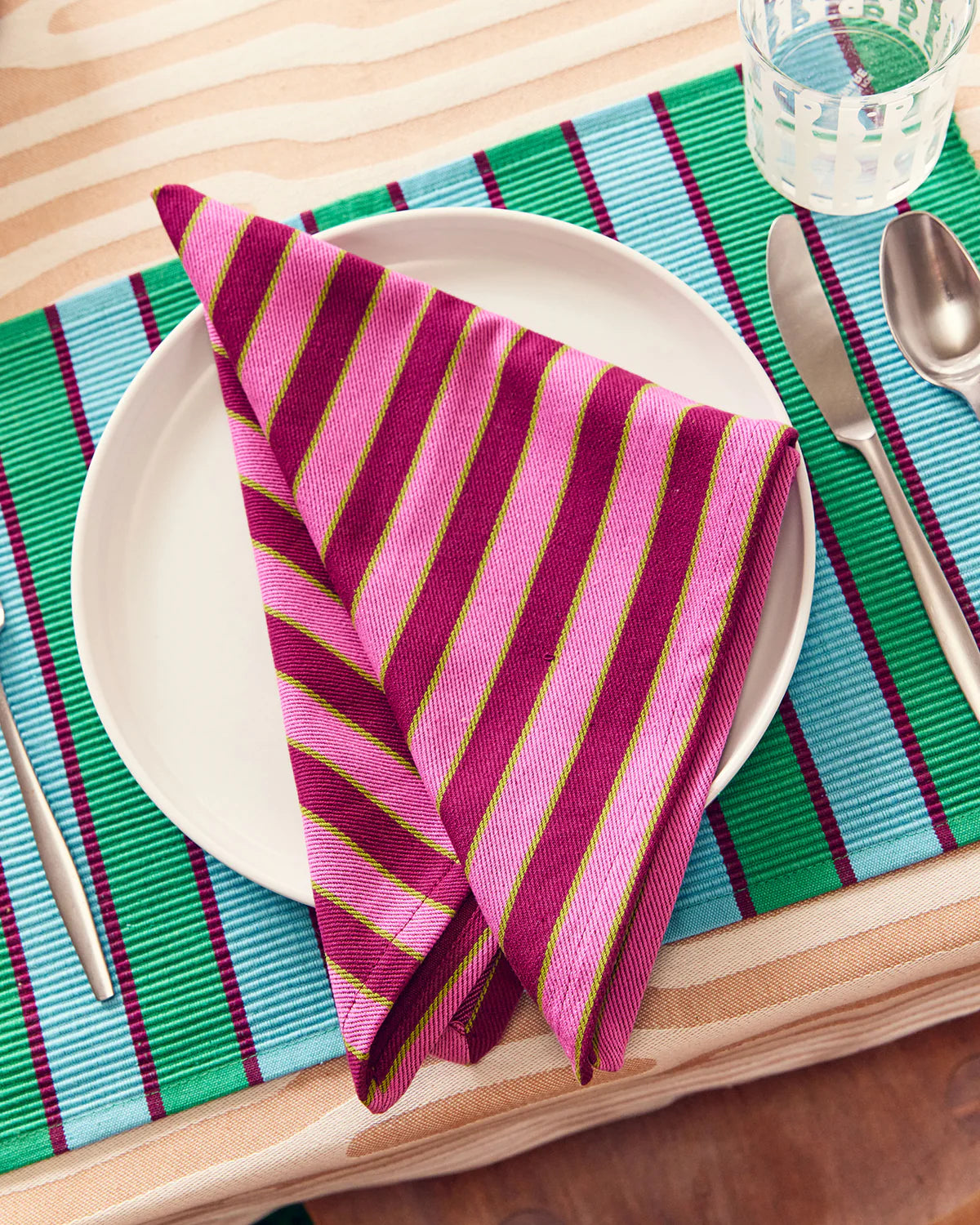 Herb Stripe Napkins // Set of 4