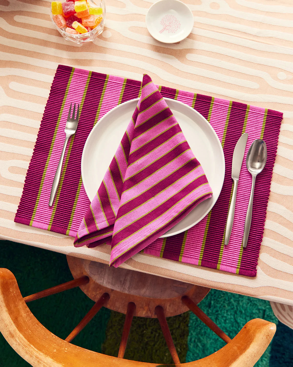 Herb Stripe Placemats // Set of 4 // In-Store Pick Up Only