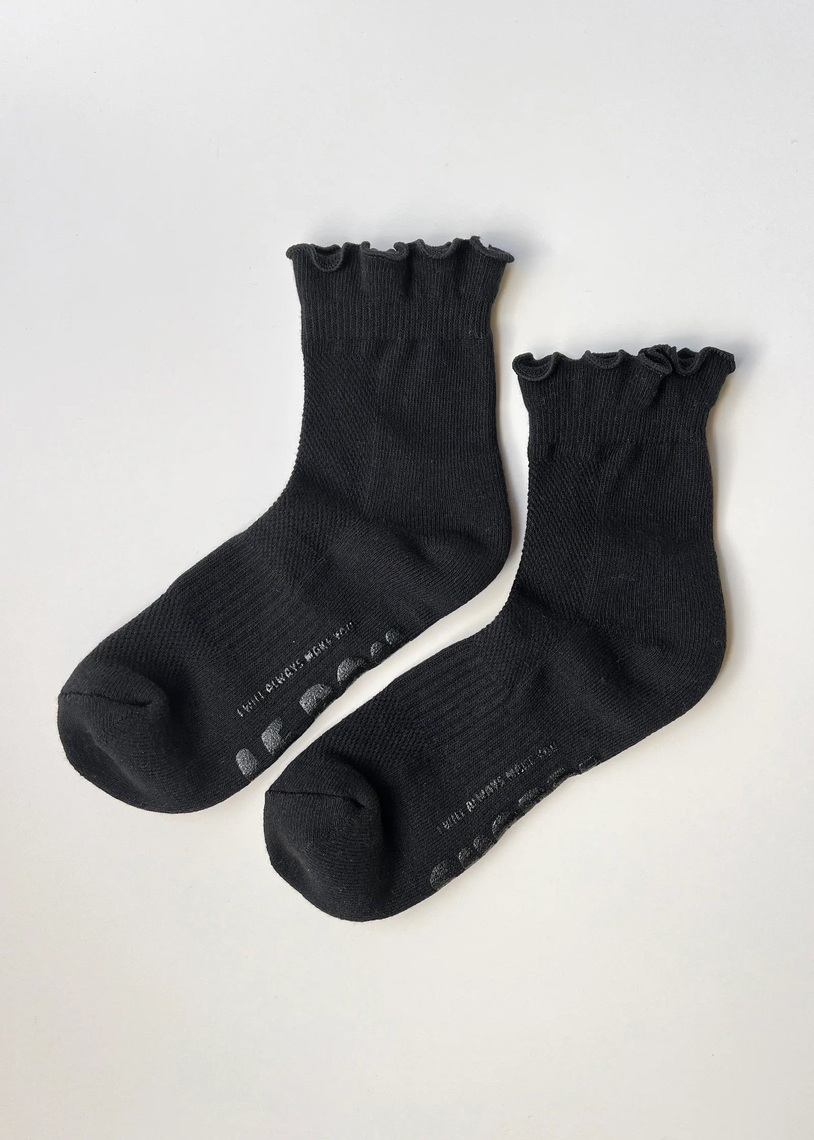 black ruffled socks