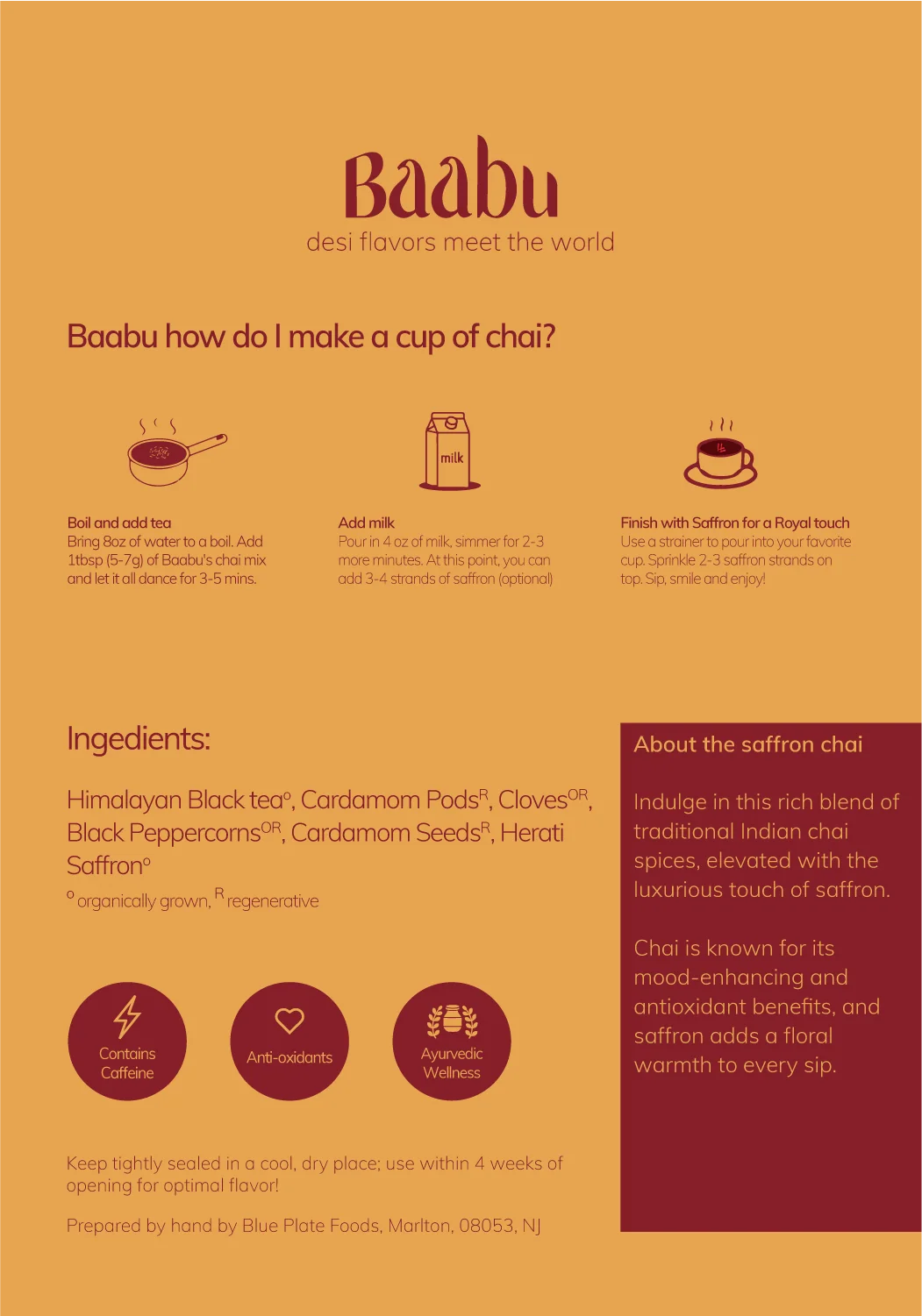 Saffron Chai Mix