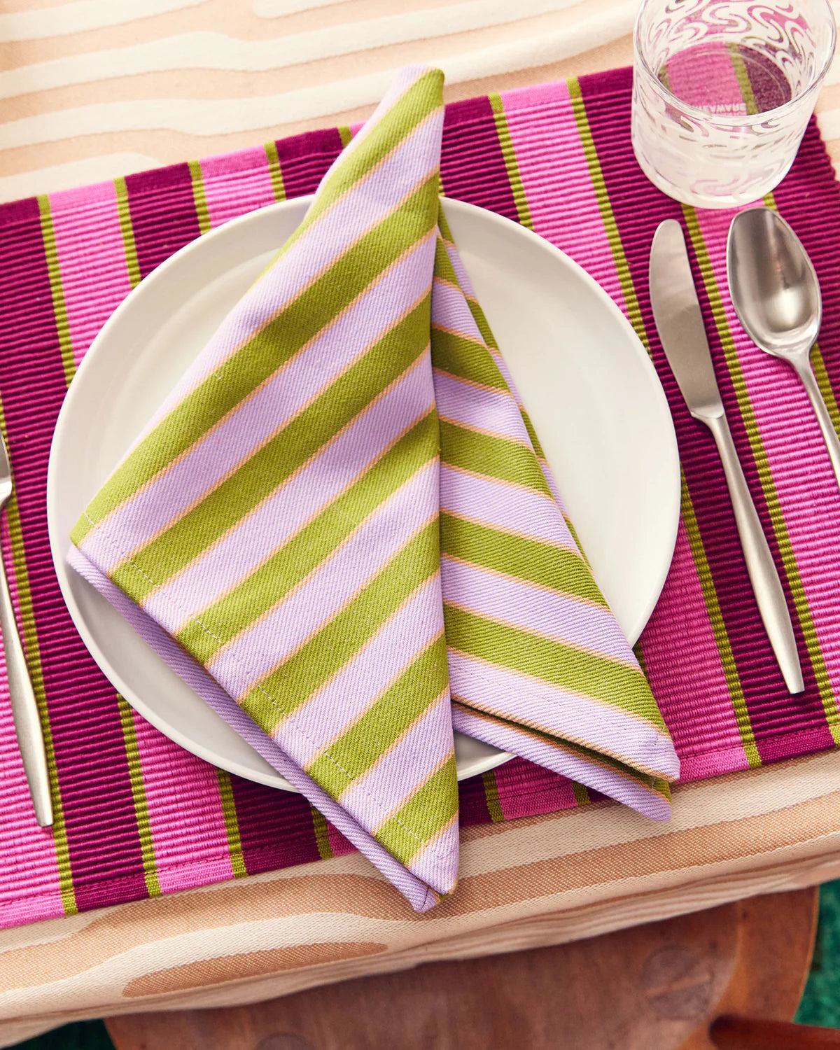 Herb Stripe Napkins // Set of 4