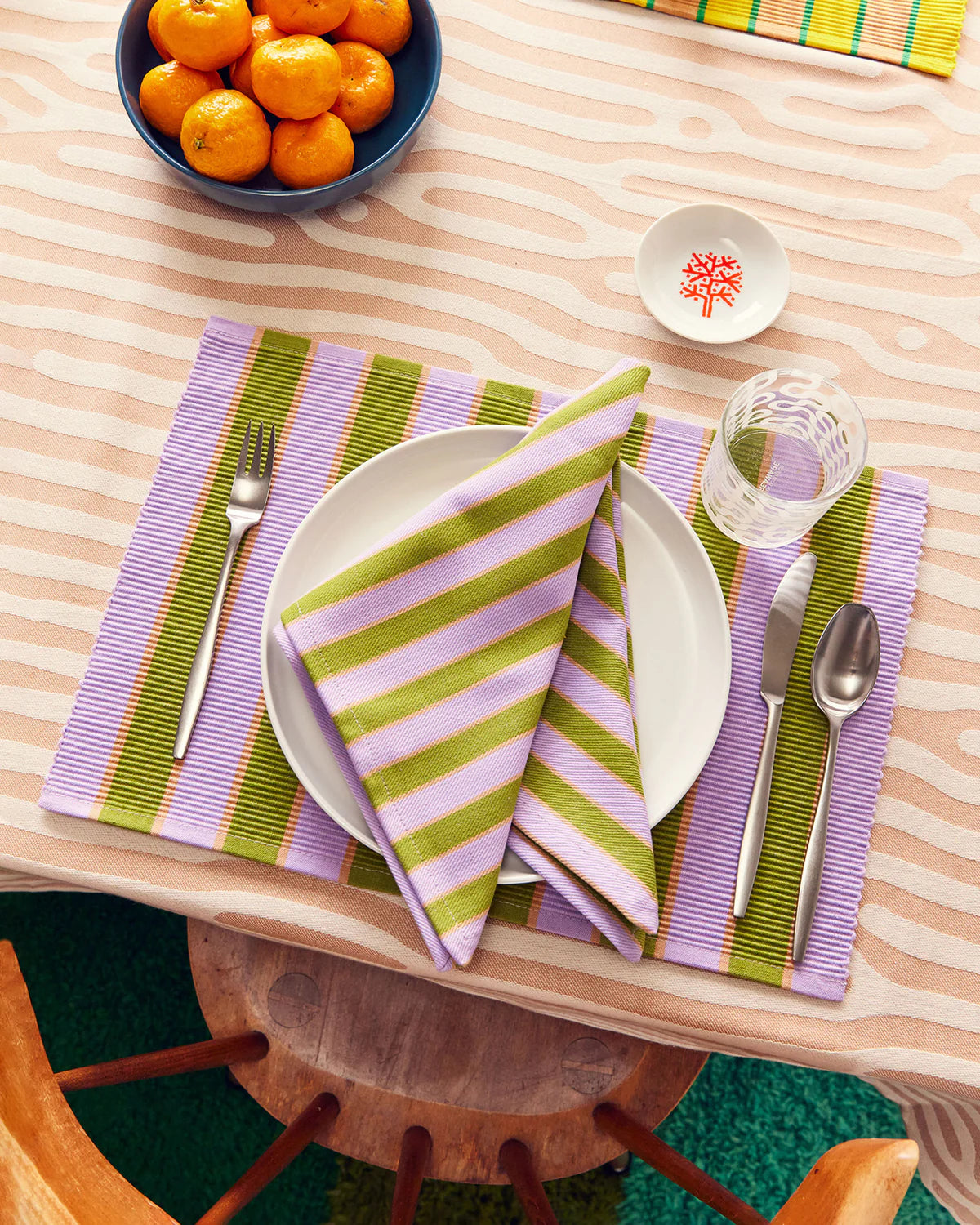 Herb Stripe Placemats // Set of 4 // In-Store Pick Up Only