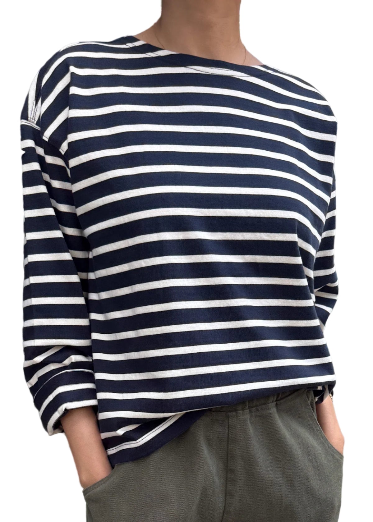 Sailor Top // White Stripe on Navy