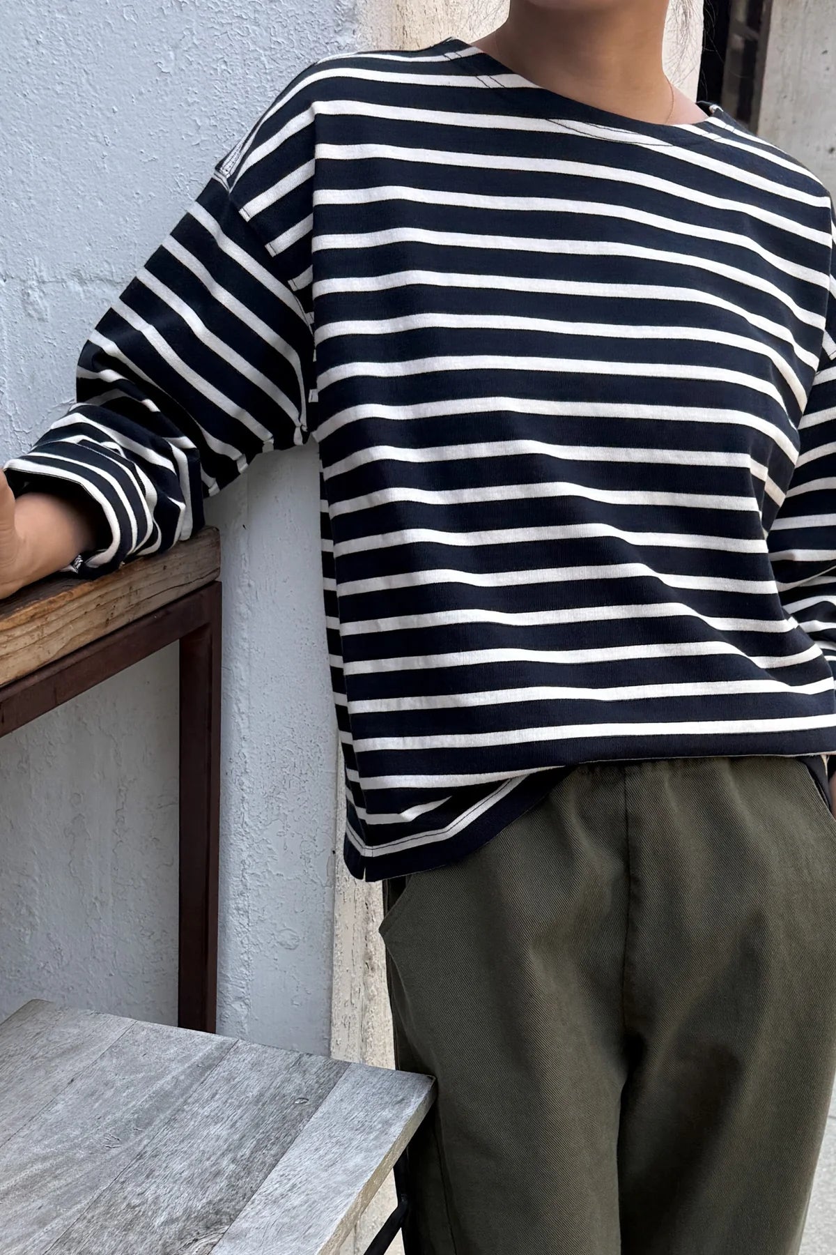 Sailor Top // White Stripe on Navy