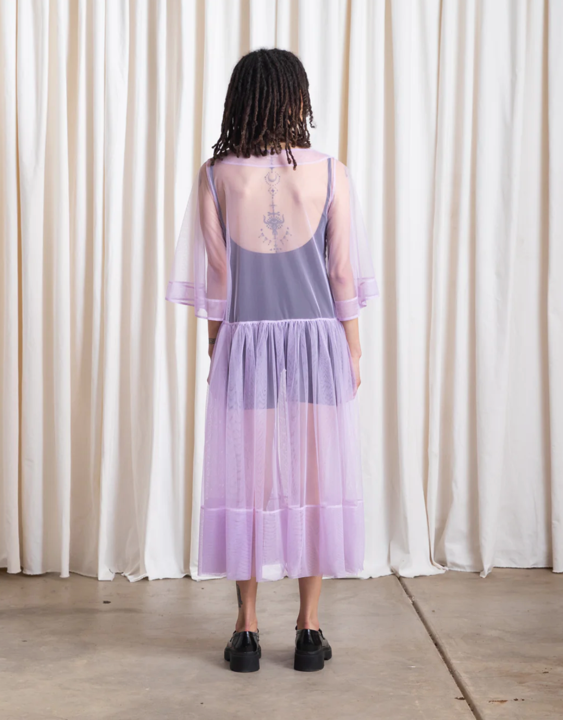 Side Ruffle Dress // Lilac