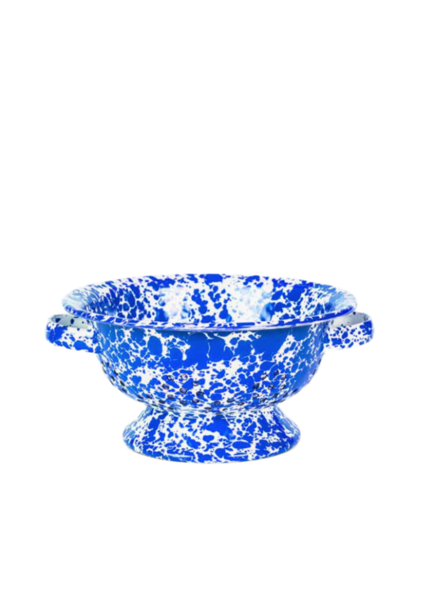 Small Berry Colander // Blue Splatterware