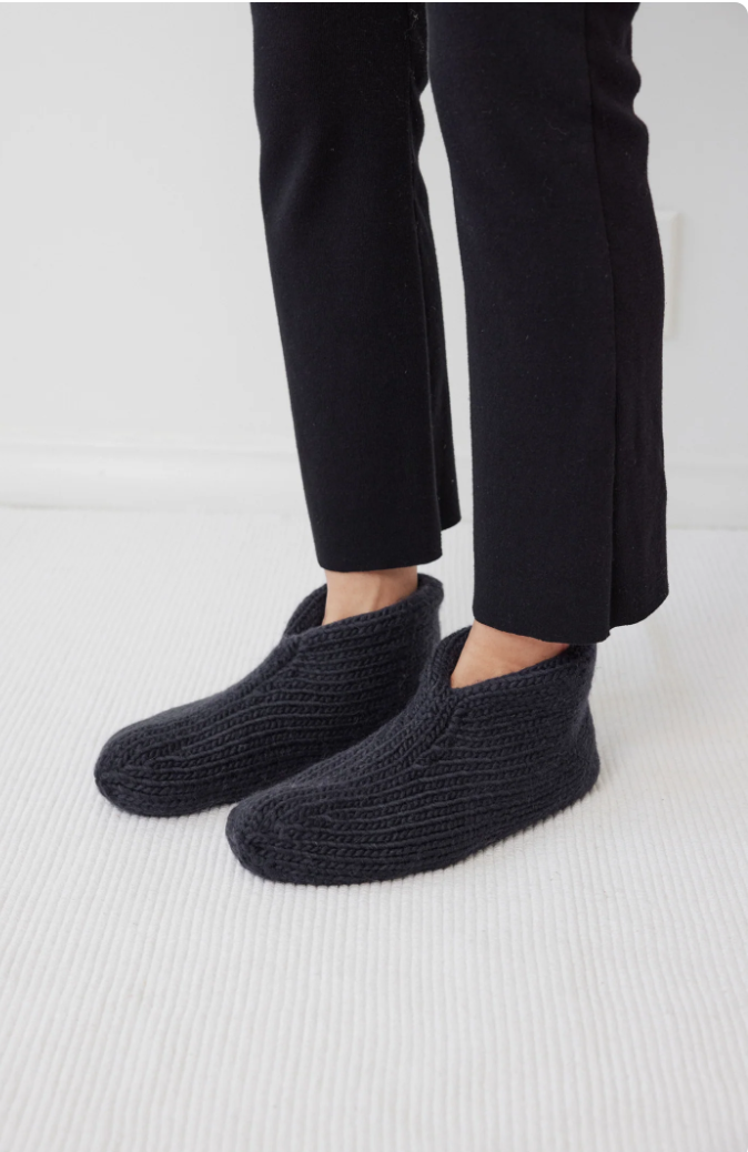 Felted Slippers // Black