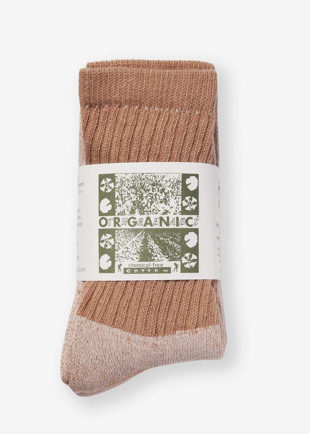 Sally Fox Foxfibre Colorganic Undyed Cotton Crew Top Socks // Brown