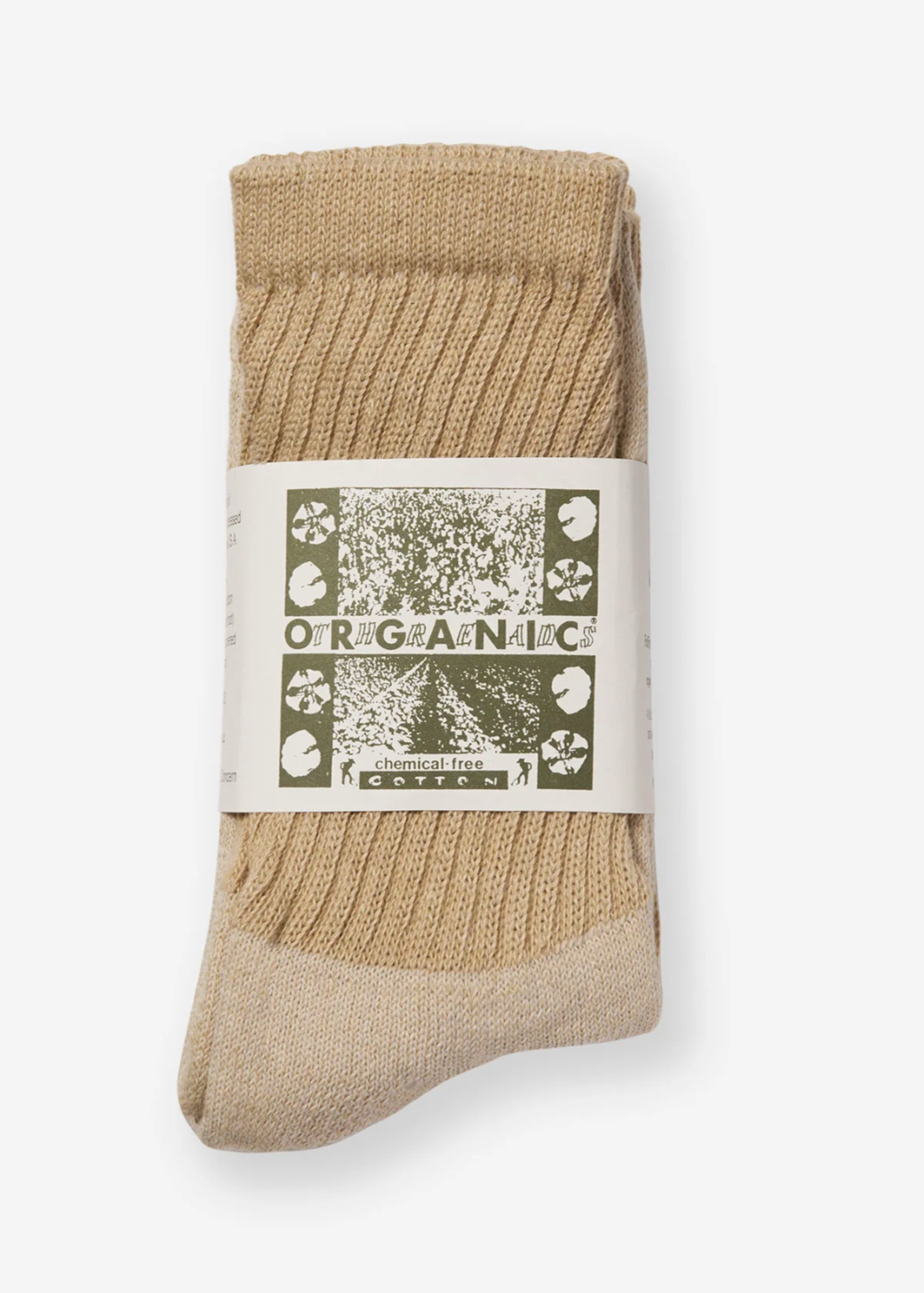 Sally Fox Foxfibre Colorganic Undyed Cotton Crew Top Socks // Green