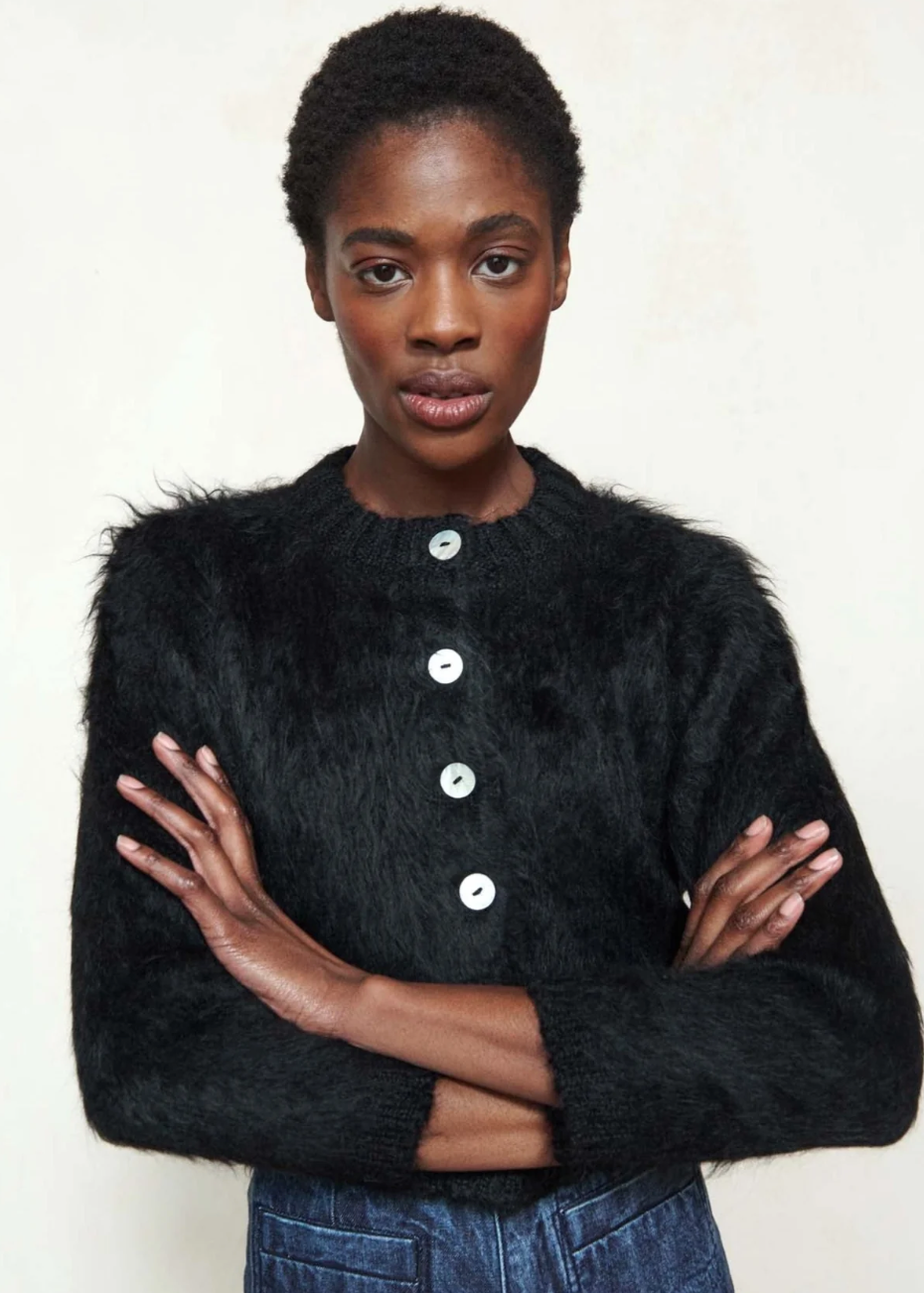 Brushed Cardi // Noir