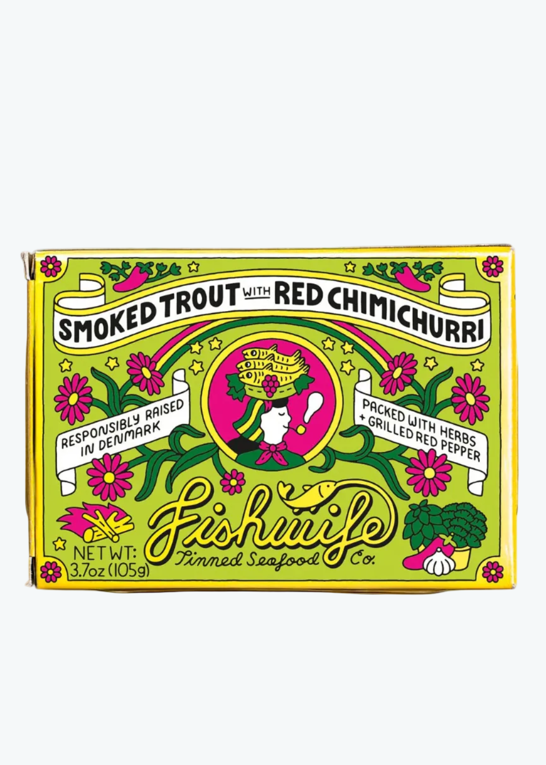 Smoked Rainbow Trout with Red Chimichurri