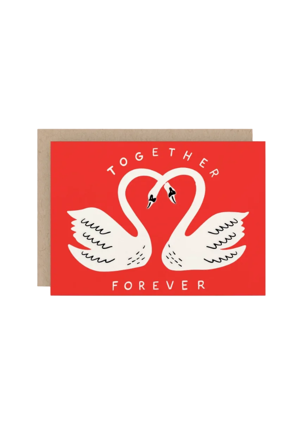 Together Forever Swan Letterpress Greeting Card