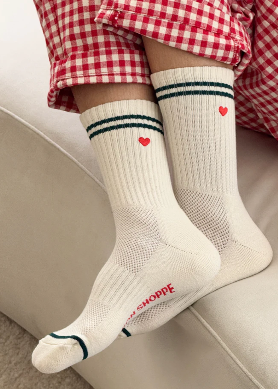 Embroidered Boyfriend Socks // Parchment + Heart