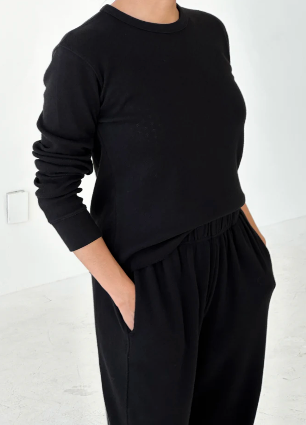 Pointelle Fundamental Tee // Black