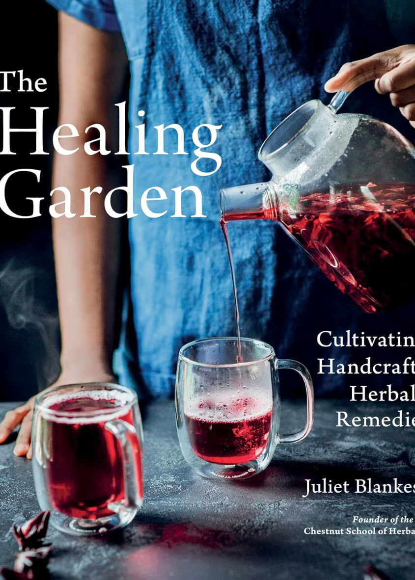 book cover with person pouring red tea