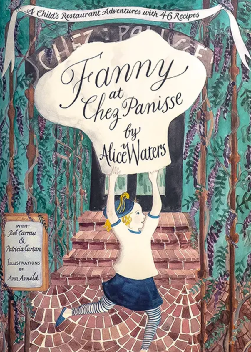 illustrated book cover with little firl in a garden