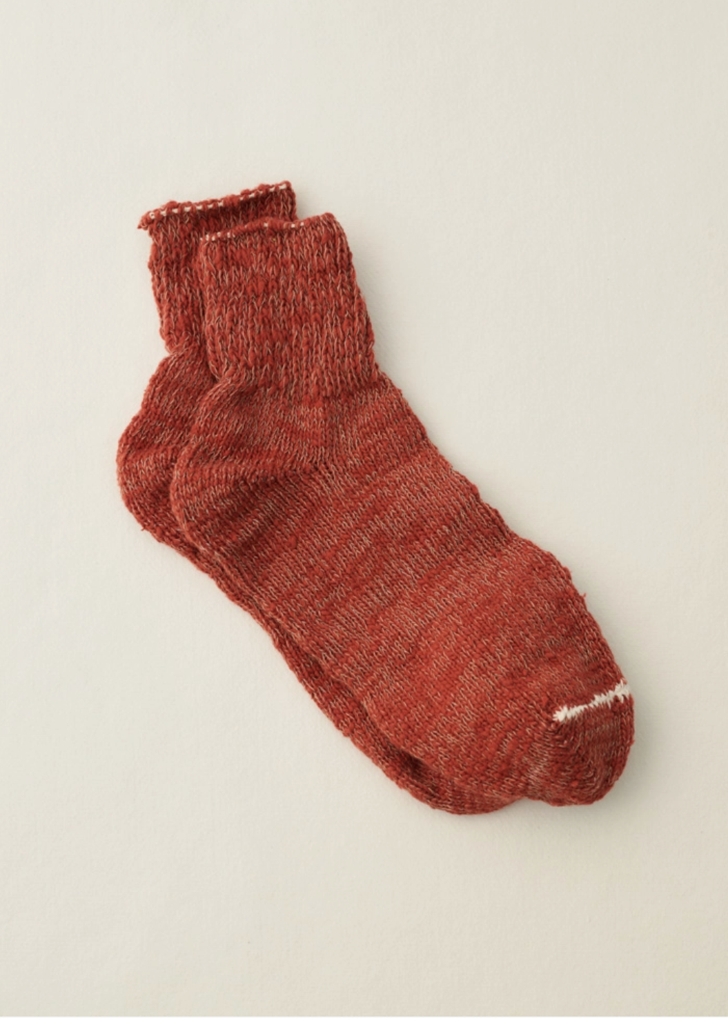 rust colored knitted socks