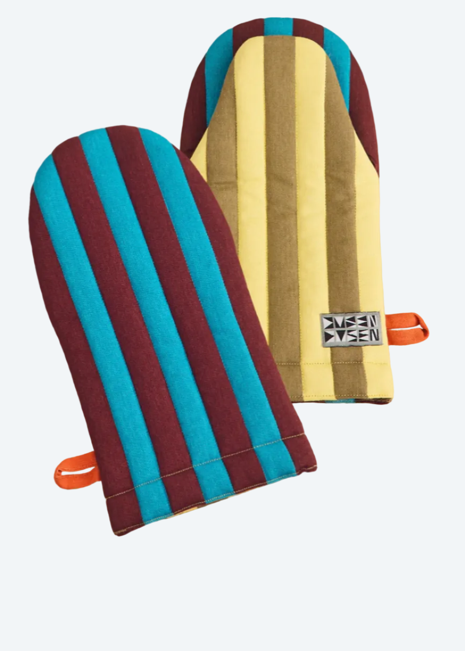 striped colorful pot holder
