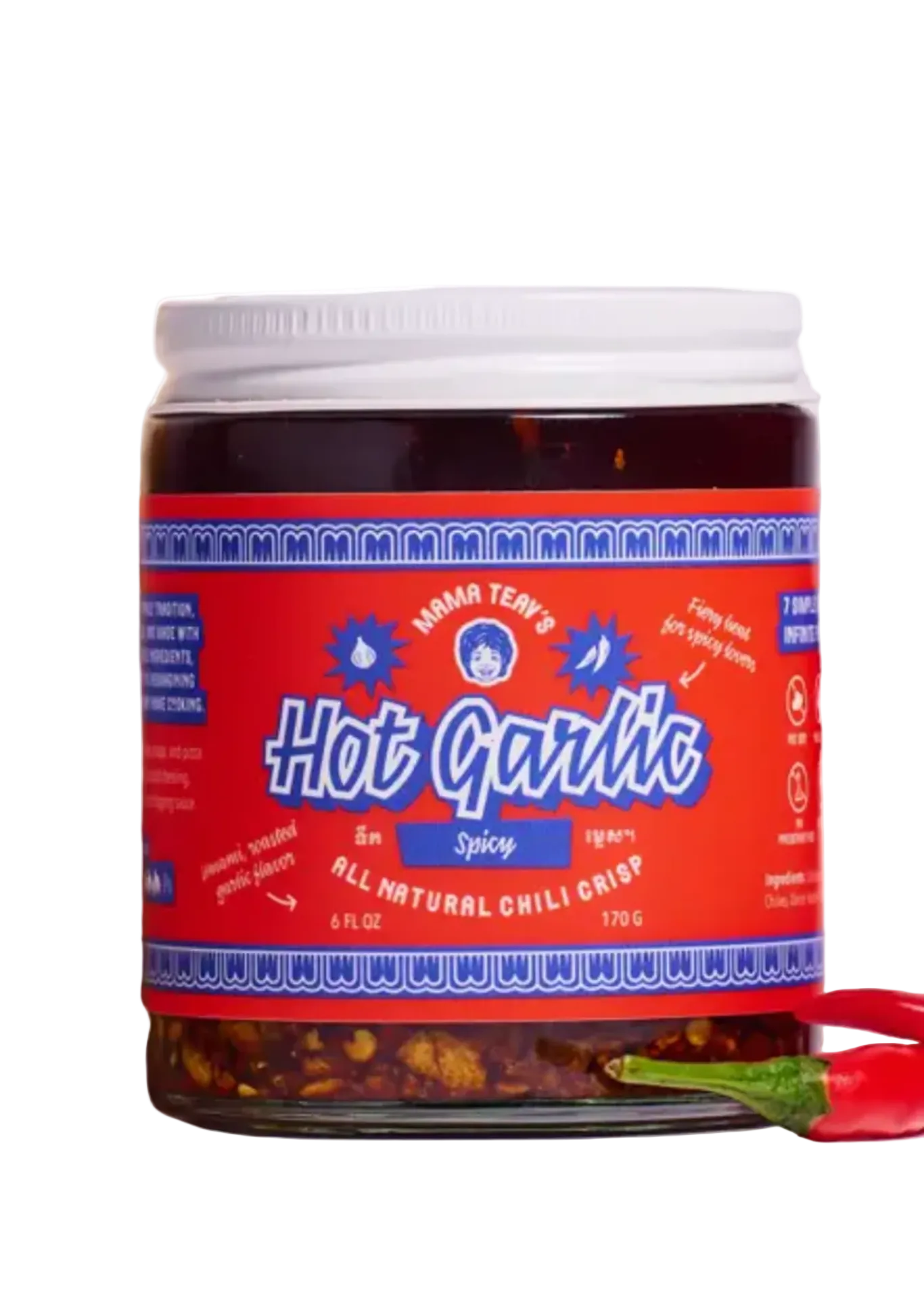 A jar of Hot Garlic Chili Crisp