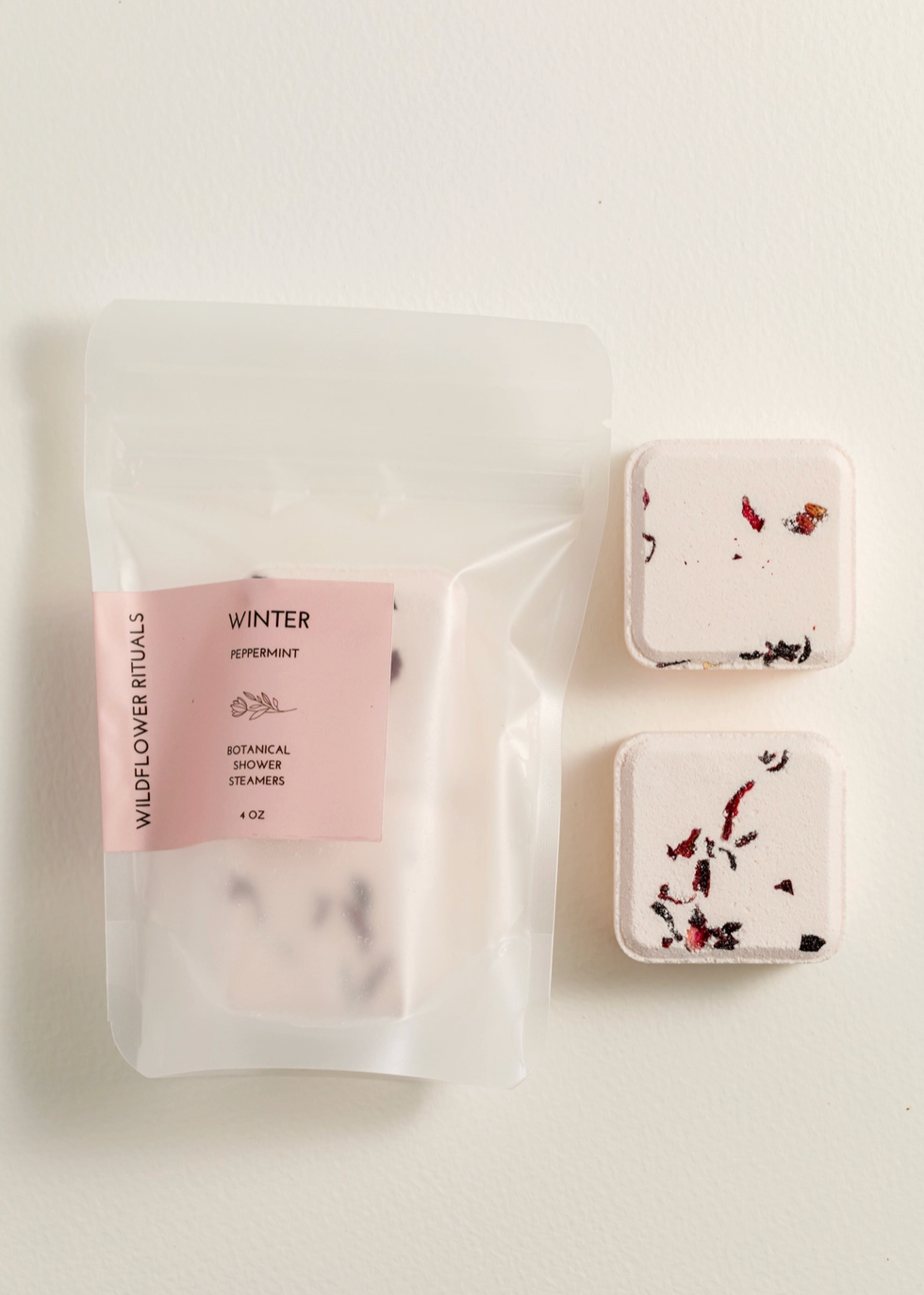 steamers next to clear package w light pink label