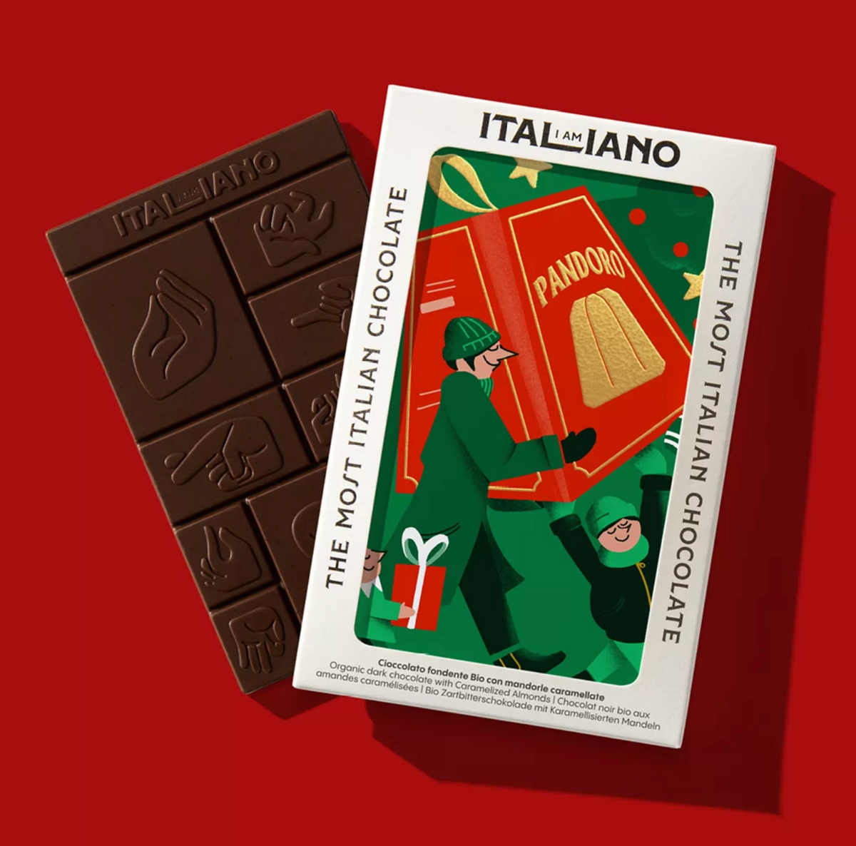 I am Italiano Organic Dark Chocolate with Praline – Pandoro