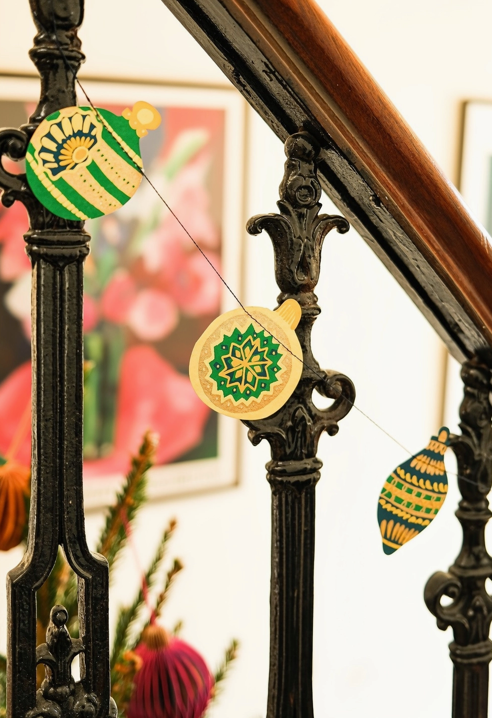 Christmas Ornaments Sewn Garland