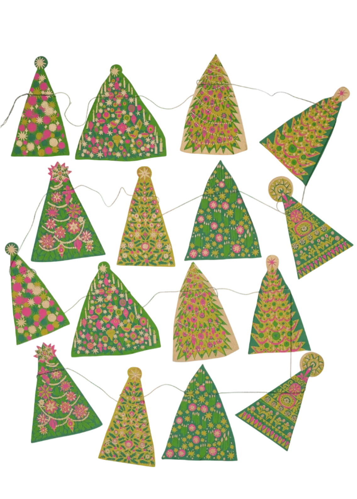 Midcentury Trees Sewn Garland