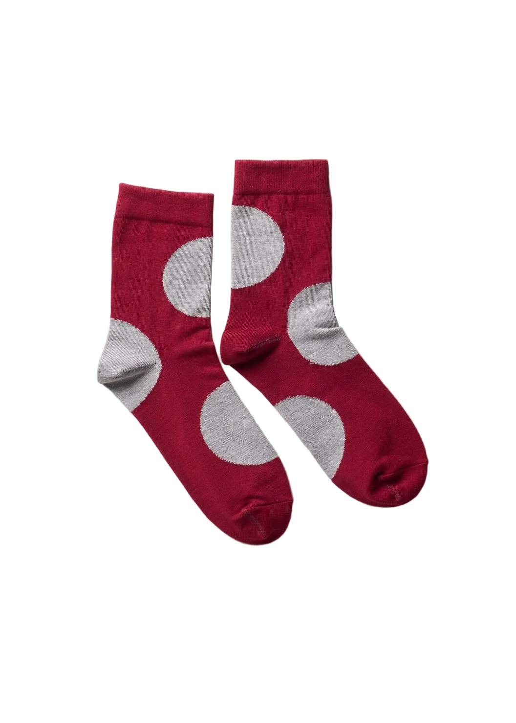 rose socks with gray dots